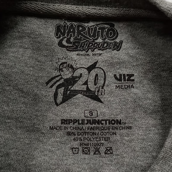Naruto Shippuden 20th Sweatshirt Men's Size S Gray Crew Neck Pullover Sweatshirt - Picture 3 of 3